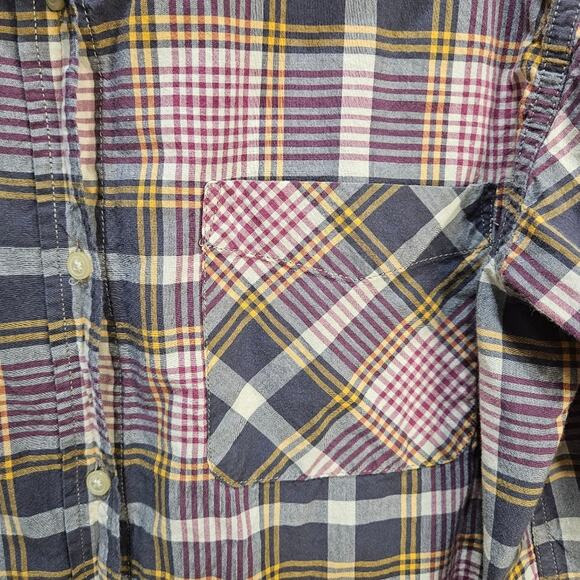 Denim and Supply Ralph Lauren Plaid Boyfriend Long Sleeve Button Up Shirt Medium - Picture 3 of 6